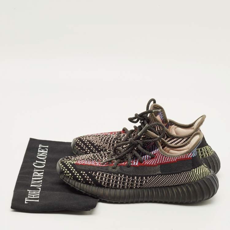 مملوكة مسبقًا Yeezy x Adidas Boost 350 V2 Yecheil Size 38.5 Multicolor Knit Fabric Low Top Sneakers