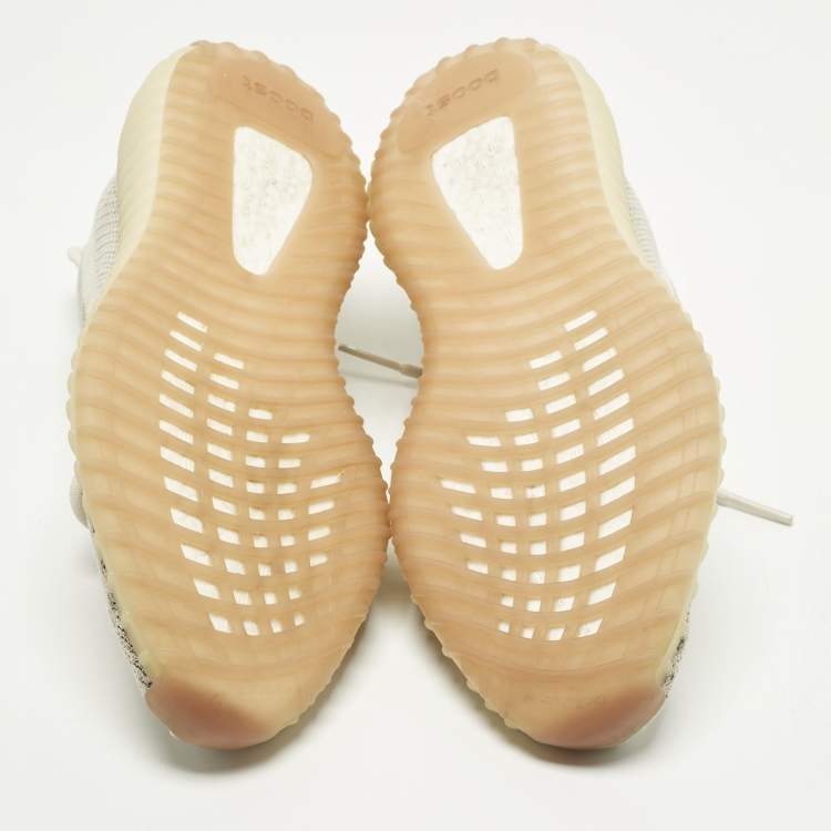 Pre Owned Yeezy x Adidas Boost 350 V2 Size 44 Beige Knit Fabric Low Top Sneakers