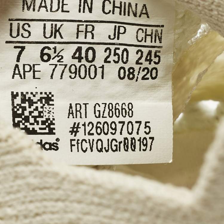 Pre Owned Yeezy x Adidas Boost 380 Size 40 White Knit Fabric Lace Up Sneakers