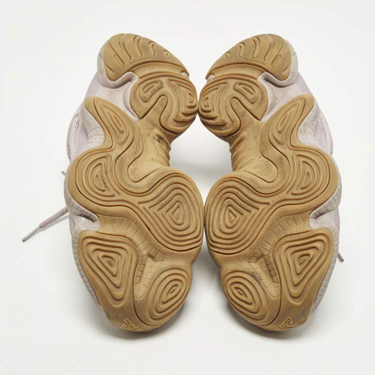 Pre Owned Yeezy x Adidas 500 'Soft Vision Size 42.5 Purple Fabric and Suede Lace Up Sneakers