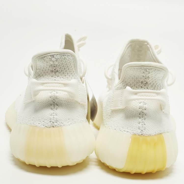 مملوكة مسبقًا Yeezy x Adidas 350 V2 Size 44 White Knit Fabric Low Top Sneakers
