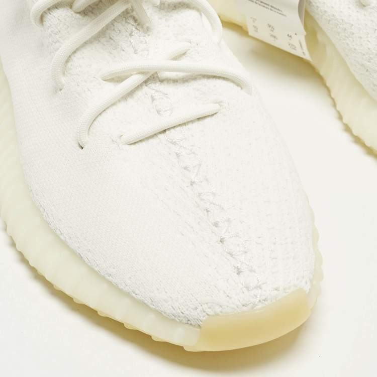 مملوكة مسبقًا Yeezy x Adidas 350 V2 Size 44 White Knit Fabric Low Top Sneakers