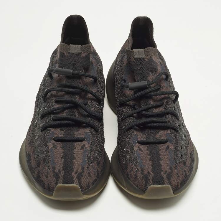 Pre Owned Yeezy x Adidas Boost 380 Size 44 Black/Brown Knit Fabric Low Top Sneakers