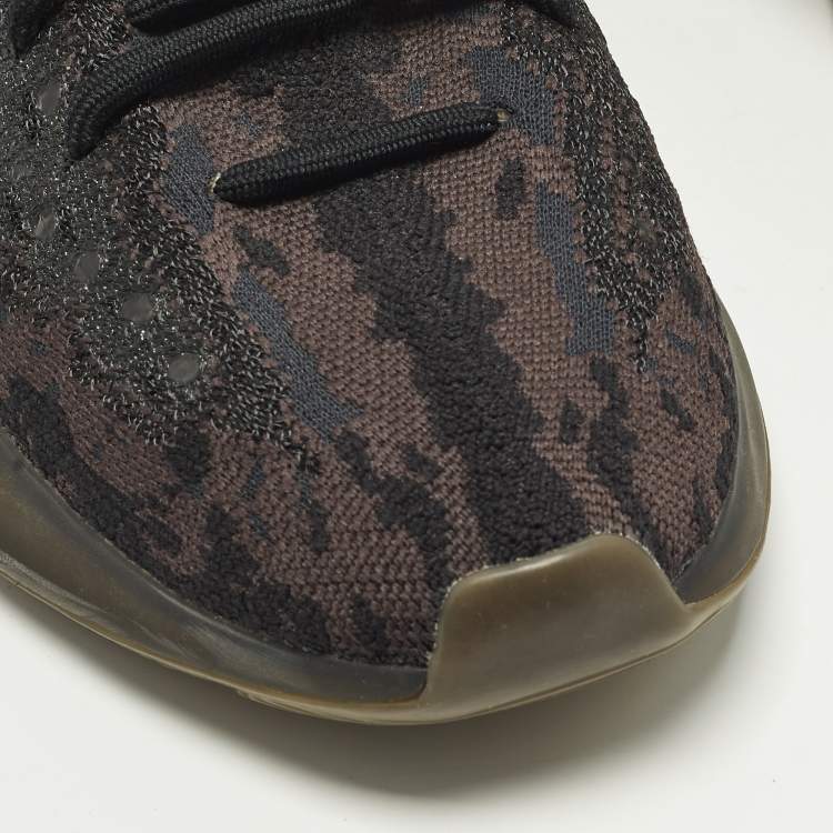 Pre Owned Yeezy x Adidas Boost 380 Size 44 Black/Brown Knit Fabric Low Top Sneakers