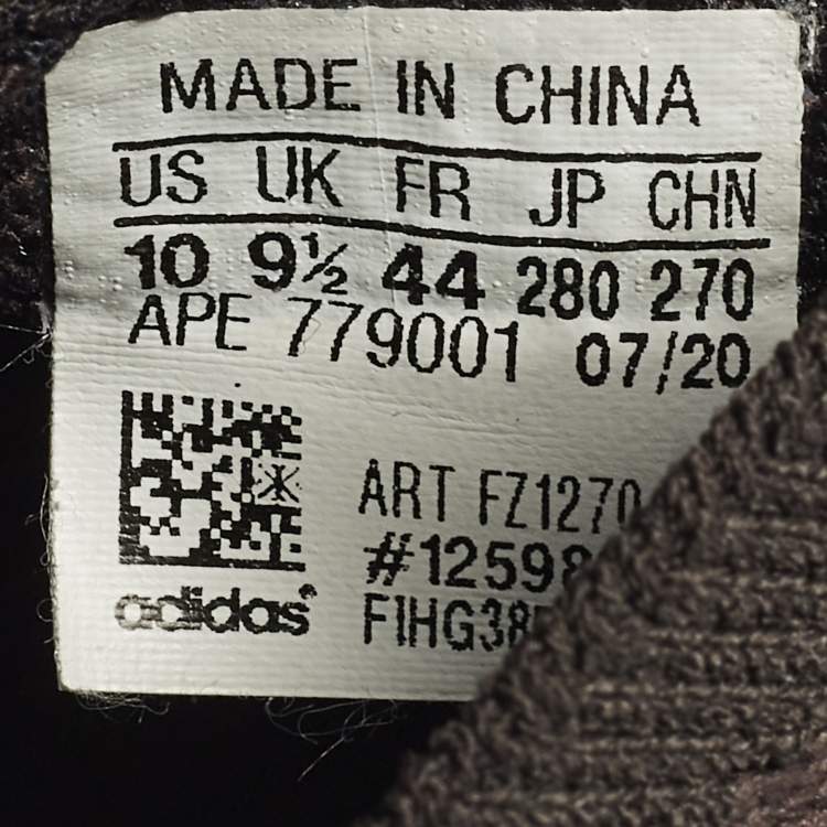 Pre Owned Yeezy x Adidas Boost 380 Size 44 Black/Brown Knit Fabric Low Top Sneakers