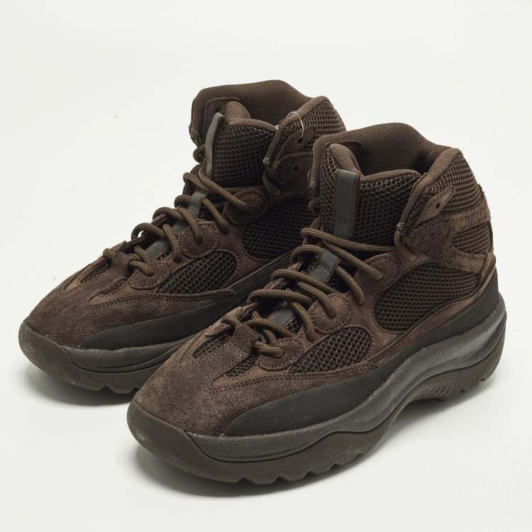 Pre Owned Yeezy x Adidas Desert Boot Size 44 Brown Suede Lace Up Sneakers