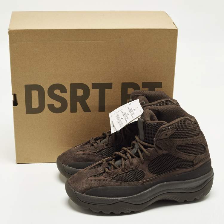 Pre Owned Yeezy x Adidas Desert Boot Size 44 Brown Suede Lace Up Sneakers
