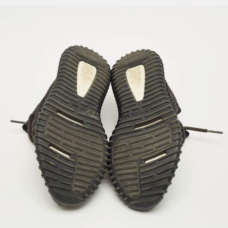 Pre Owned Yeezy x Adidas Boost 350 Pirate Size 43.5 Black Knit Fabric Low Top Sneakers