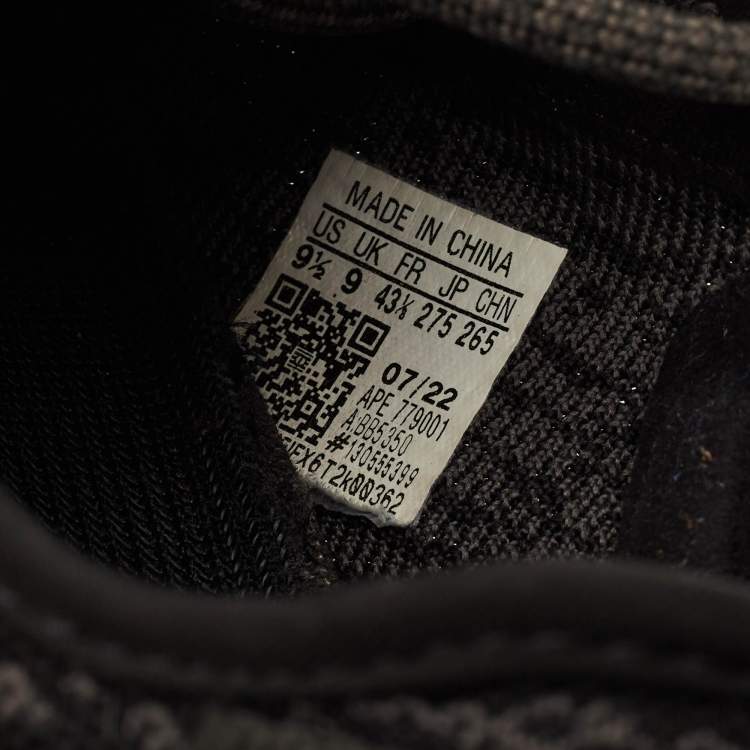 Pre Owned Yeezy x Adidas Boost 350 Pirate Size 43.5 Black Knit Fabric Low Top Sneakers