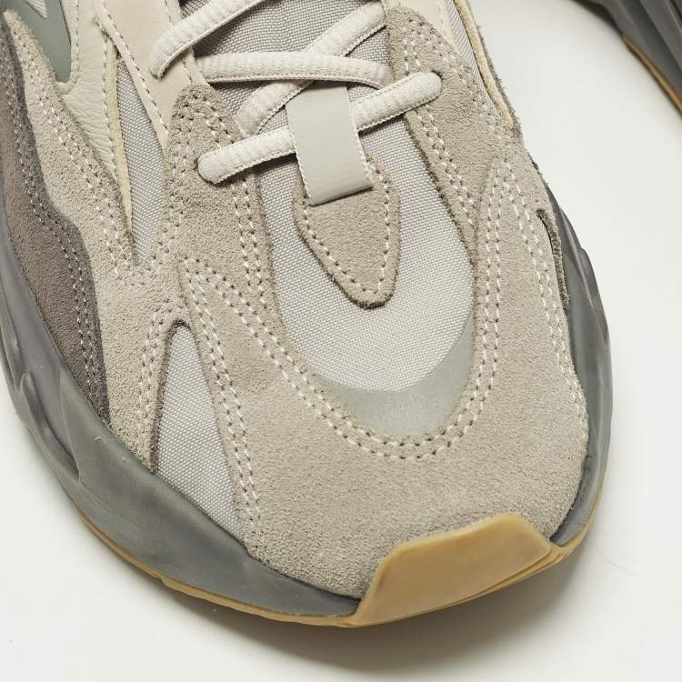 Pre Owned Yeezy x Adidas 700 V2 Tephra Size 44 Grey Canvas and Suede Low Top Sneakers