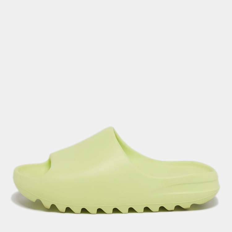 Pre Owned Yeezy x Adidas Glow Size 42 Neon Green Rubber Pool Slide