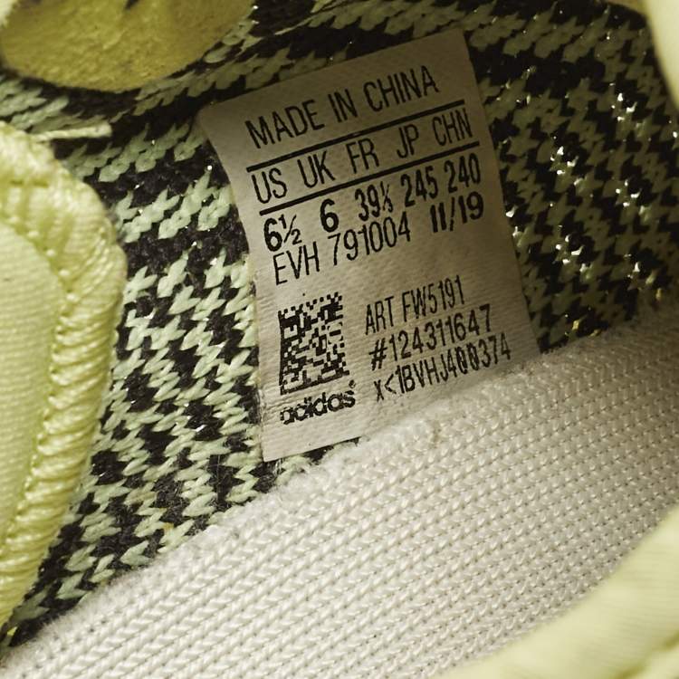 Pre Owned Yeezy x Adidas Boost 350 V2 Yeezreel Non-Reflective Size 39 1/3 Neon Green Knit Fabric Sneakers
