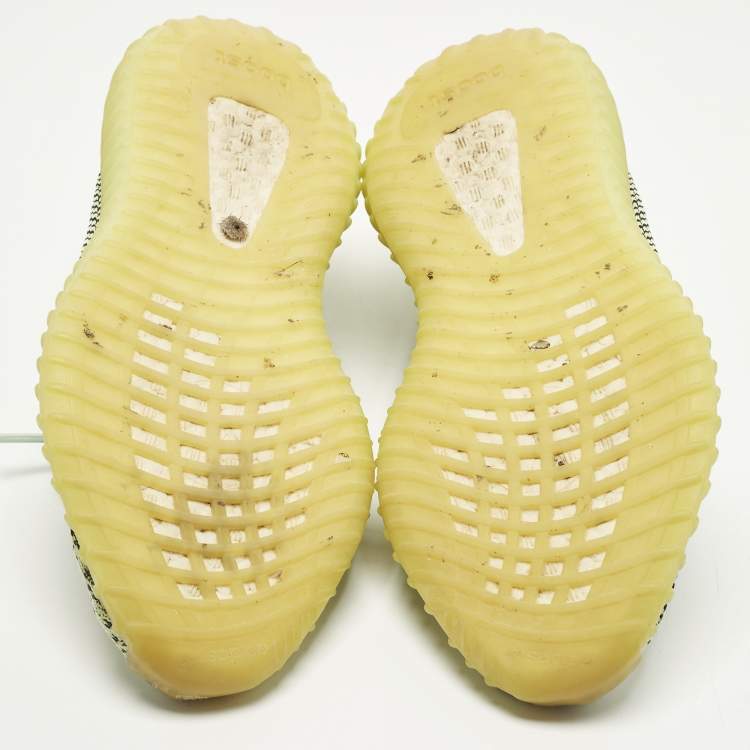 Pre Owned Yeezy x Adidas Boost 350 V2 Yeezreel Non-Reflective Size 39 1/3 Neon Green Knit Fabric Sneakers