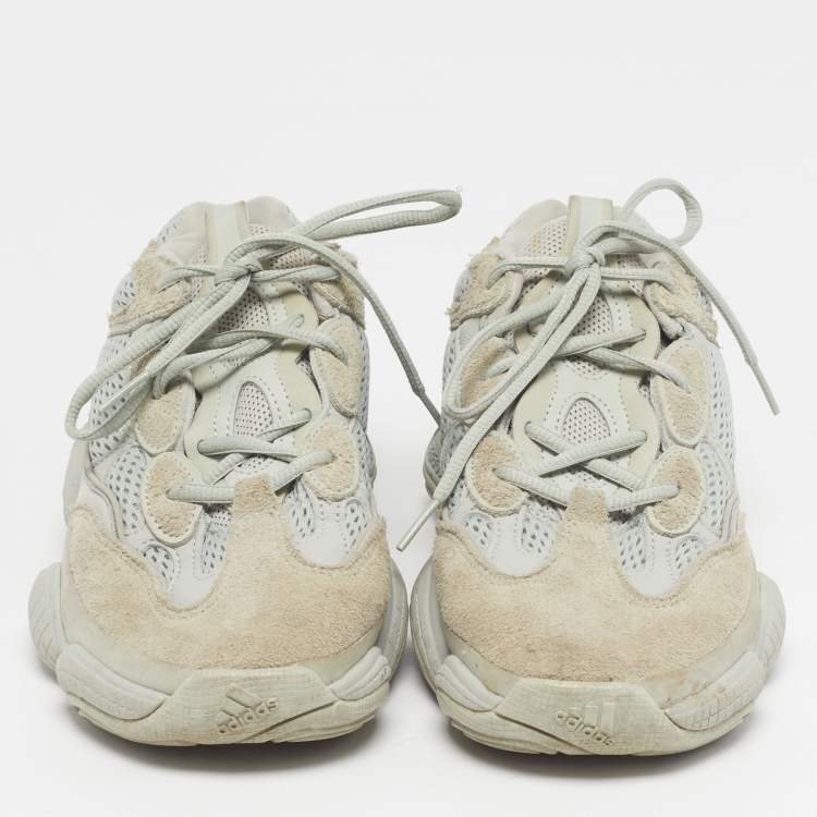 Pre Owned Yeezy x Adidas Yeezy 500 Size 40.5 Grey/Blue Mesh and Suede Low Top Sneakers