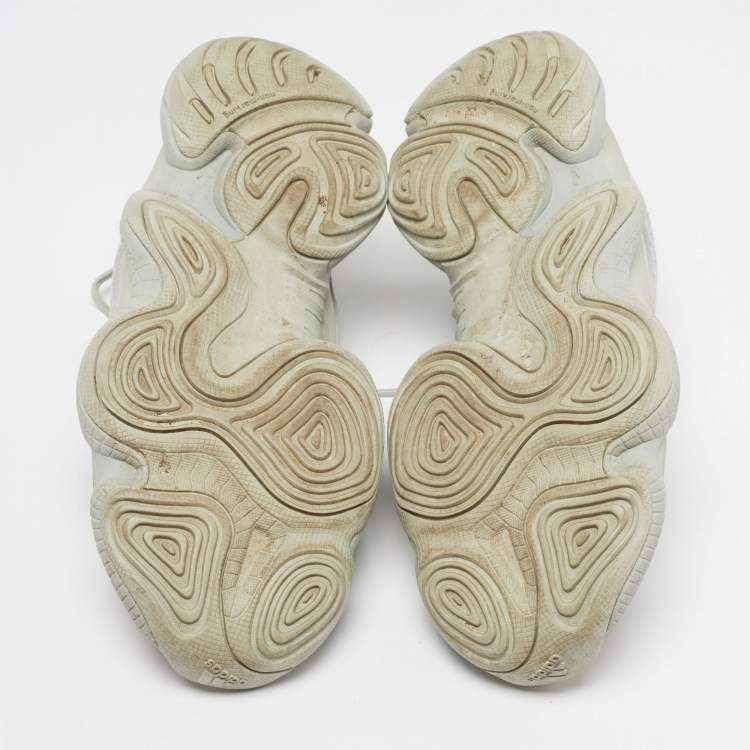 Pre Owned Yeezy x Adidas Yeezy 500 Size 40.5 Grey/Blue Mesh and Suede Low Top Sneakers