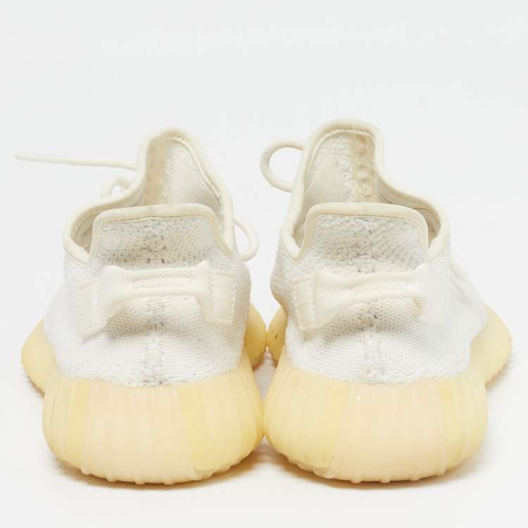 Pre Owned Yeezy x Adidas Boost 350 V2 Light Size 42.5 White Knit Fabric Low Top Sneakers