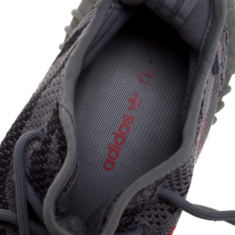 Pre Owned Yeezy x Adidas Grey Cotton Knit Boost 350 V2 Beluga Sneakers Size 42.5