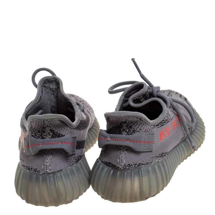 Pre Owned Yeezy x Adidas Grey Cotton Knit Boost 350 V2 Beluga Sneakers Size 42.5