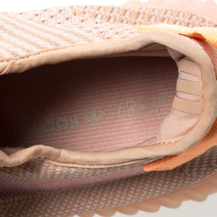 Pre Owned Yeezy x Adidas Clay Cotton Knit And Mesh Boost 350 V2 Sneakers Size 48