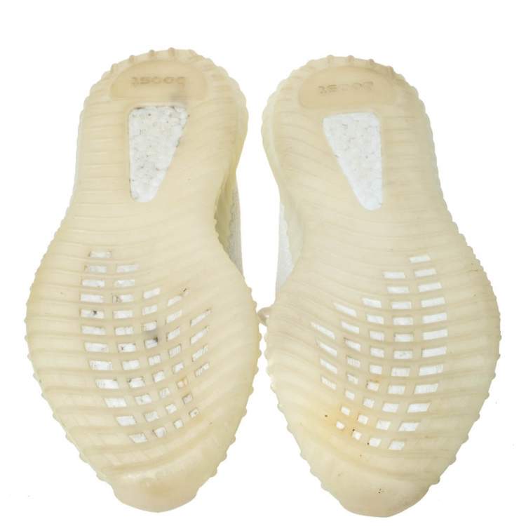 مملوكة �مسبقًا Yeezy x Adidas White Cotton Knit Boost 350 V2 Sneakers Size 42