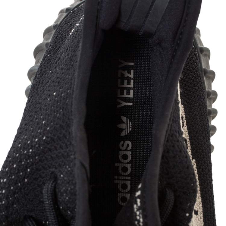 Pre Owned Yeezy x Adidas Black Cotton Knit Boost 350 V2 Sneakers Size 43.5