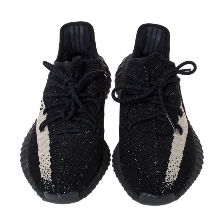 Pre Owned Yeezy x Adidas Black Cotton Knit Boost 350 V2 Sneakers Size 43.5