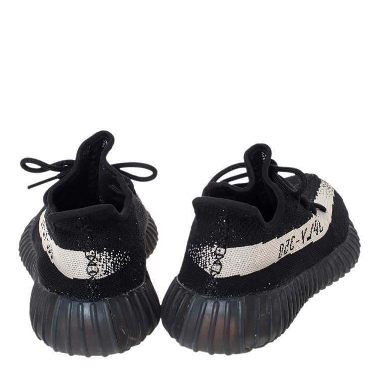 Pre Owned Yeezy x Adidas Black Cotton Knit Boost 350 V2 Sneakers Size 43.5