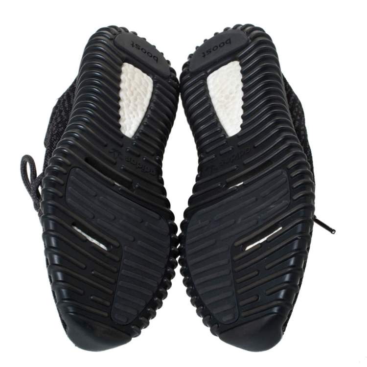 Pre Owned Yeezy x Adidas Black Cotton Knit Pirate Black Boost 350 Sneakers Size 42