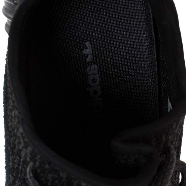 Pre Owned Yeezy x Adidas Black Cotton Knit Pirate Black Boost 350 Sneakers Size 42