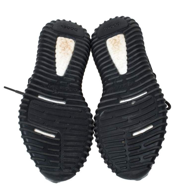 Pre Owned Yeezy x Adidas Black Cotton Knit Pirate Black Boost 350 Sneakers Size 42