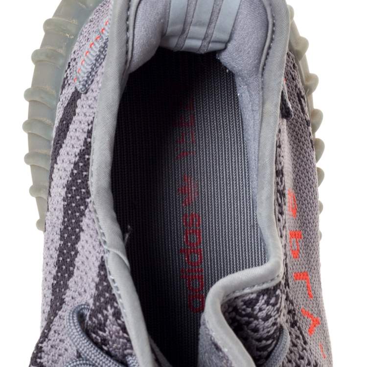 Pre Owned Yeezy x Adidas Grey Cotton Knit Boost 350 V2 Beluga Sneakers Size 45.5
