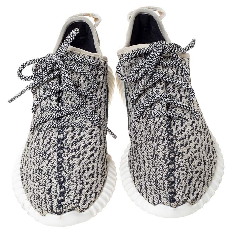Pre Owned Yeezy x Adidas Turtledove Cotton Knit Boost 350 Sneakers Size 42.5