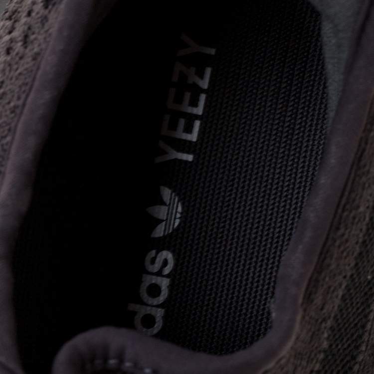 Pre Owned Yeezy x Adidas Dark Grey Cotton Knit Boost 350 V2 Cinder Sneakers Size 44