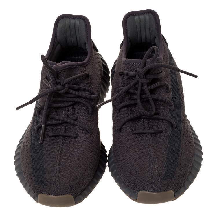 Pre Owned Yeezy x Adidas Dark Grey Cotton Knit Boost 350 V2 Cinder Sneakers Size 44