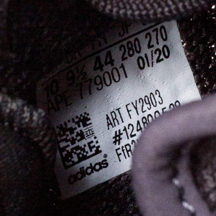 Pre Owned Yeezy x Adidas Dark Grey Cotton Knit Boost 350 V2 Cinder Sneakers Size 44