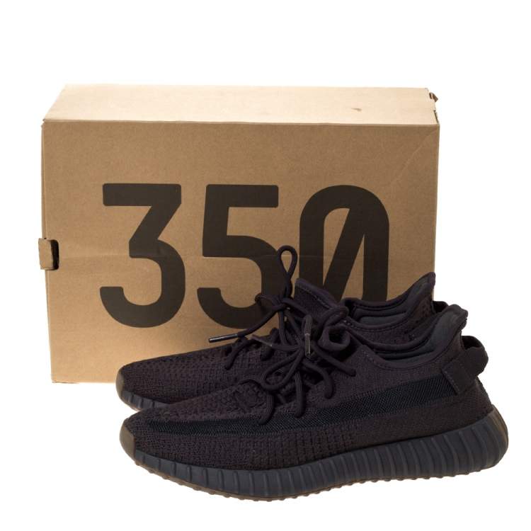 Pre Owned Yeezy x Adidas Dark Grey Cotton Knit Boost 350 V2 Cinder Sneakers Size 44