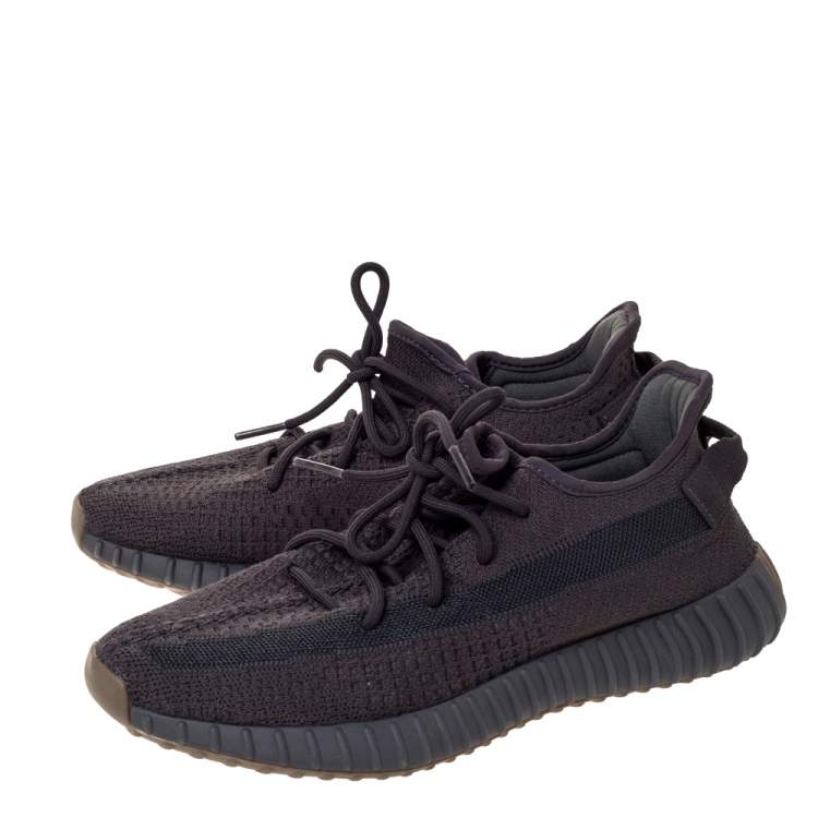 Pre Owned Yeezy x Adidas Dark Grey Cotton Knit Boost 350 V2 Cinder Sneakers Size 44