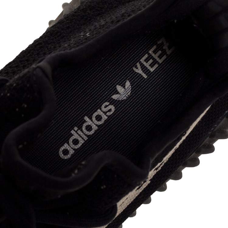 Pre Owned Yeezy x Adidas Cotton Knit Boost 350 V2 Core Black White Sneakers Size 42