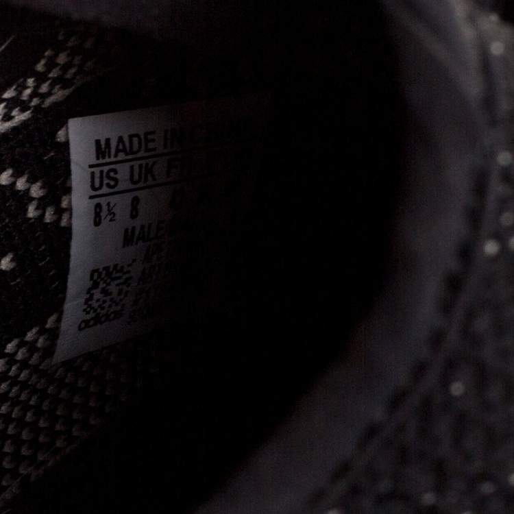 Pre Owned Yeezy x Adidas Cotton Knit Boost 350 V2 Core Black White Sneakers Size 42