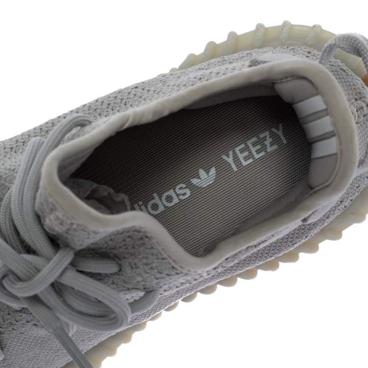 Pre Owned Yeezy x Adidas Off-white Cotton Knit Boost 350 V2 "Sesame" Sneakers Size 39.5
