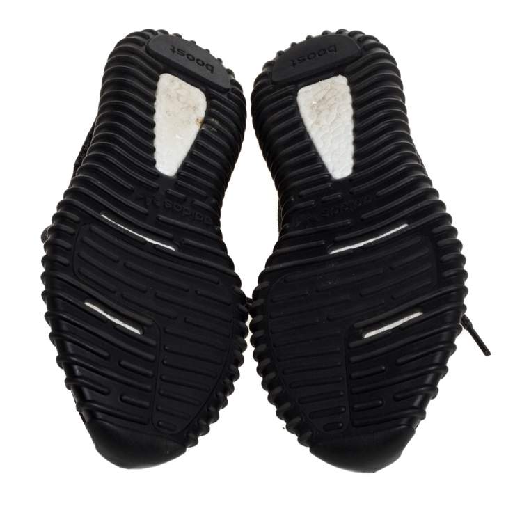 Pre Owned Yeezy x Adidas Black Cotton Knit Pirate Black Boost 350 Sneakers Size 40.5