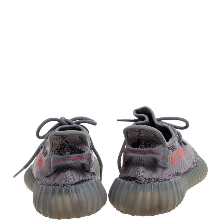 Pre Owned Yeezy x Adidas Grey Cotton Knit Boost 350 V2 Beluga 2.0 Sneakers Size 43.5