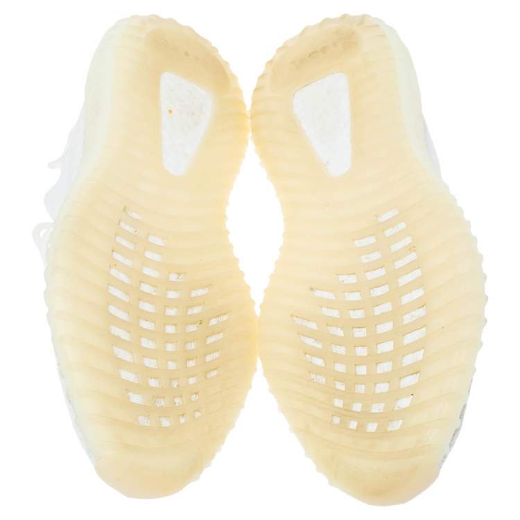 Pre Owned Yeezy x Adidas White Cotton Knit Boost 350 V2 Sneakers Size 42