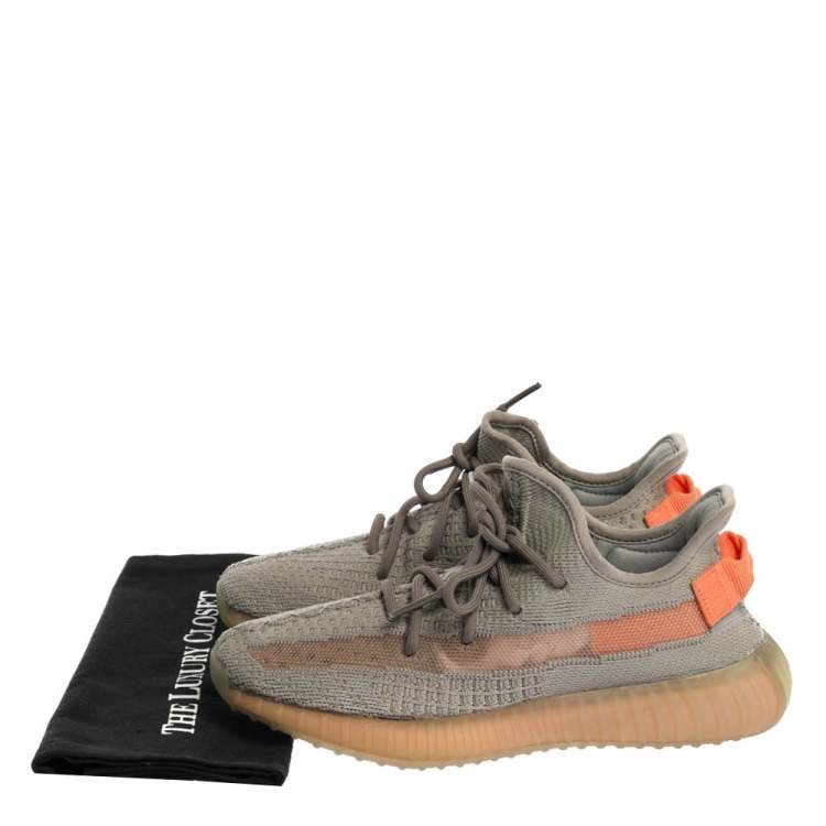Pre Owned Yeezy x Adidas Grey Cotton Knit Boost 350 V2 'Trfrm' Sneakers Size 39.5