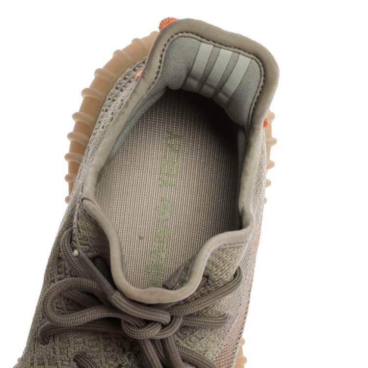 Pre Owned Yeezy x Adidas Grey Cotton Knit Boost 350 V2 'Trfrm' Sneakers Size 39.5