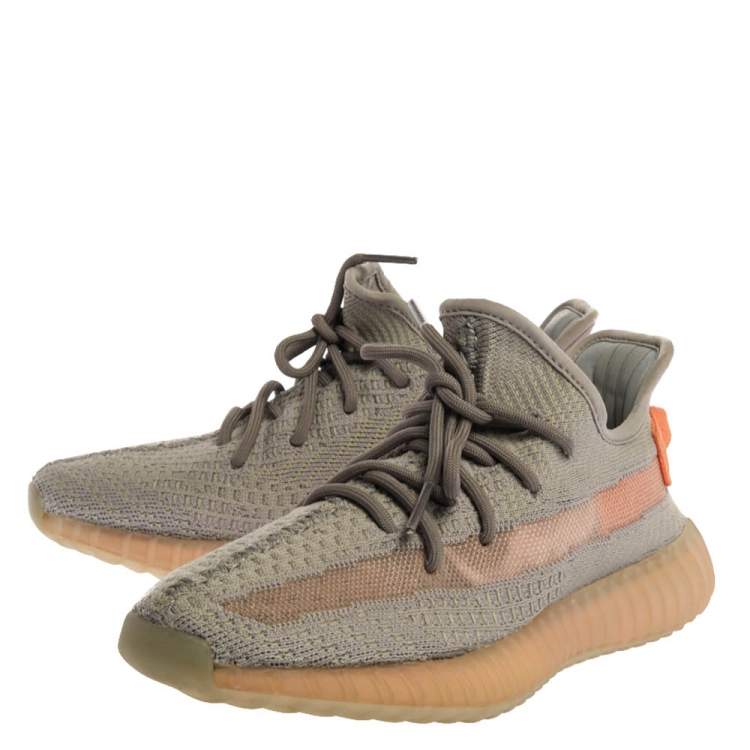 Pre Owned Yeezy x Adidas Grey Cotton Knit Boost 350 V2 'Trfrm' Sneakers Size 39.5