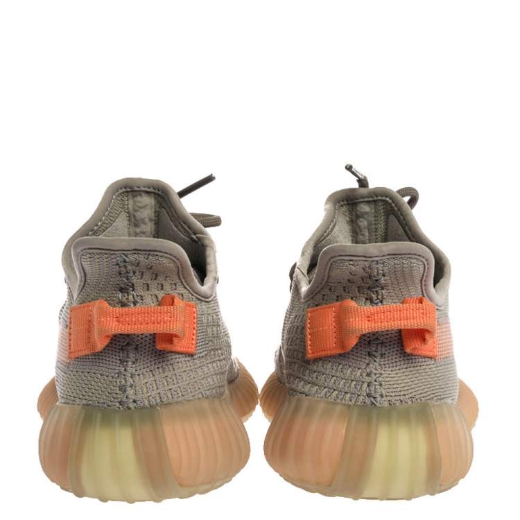 Pre Owned Yeezy x Adidas Grey Cotton Knit Boost 350 V2 'Trfrm' Sneakers Size 39.5