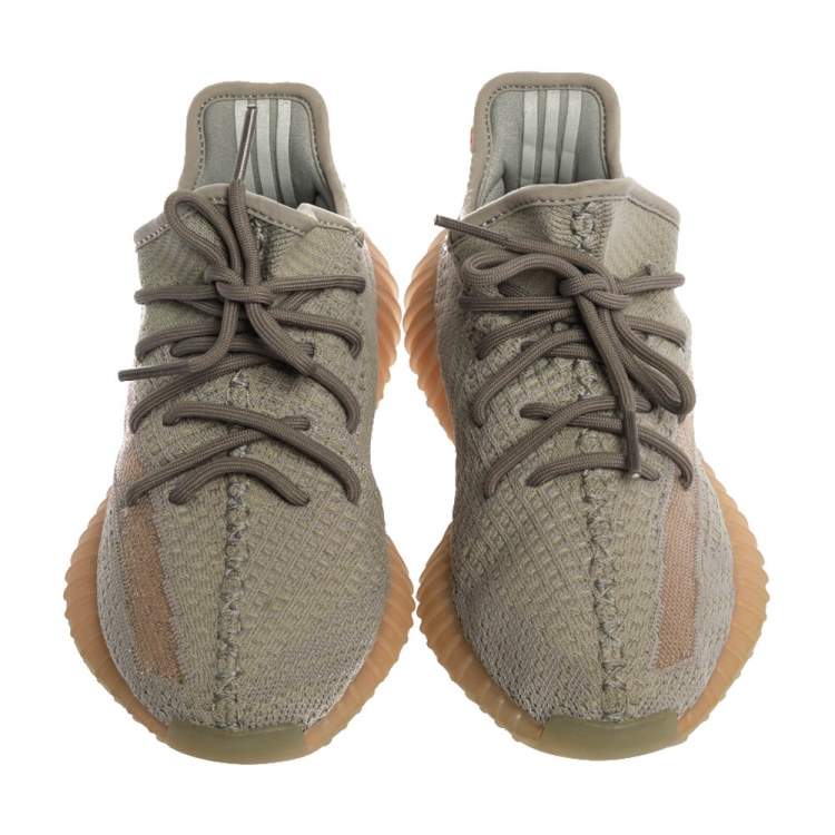 Pre Owned Yeezy x Adidas Grey Cotton Knit Boost 350 V2 'Trfrm' Sneakers Size 39.5