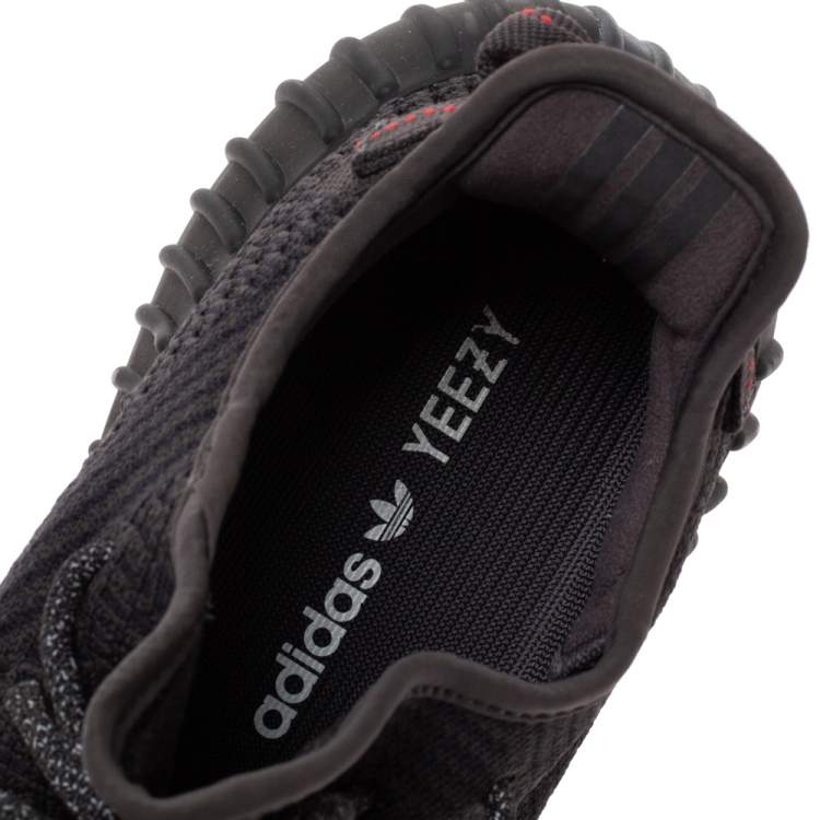 Pre Owned Yeezy x Adidas Black Cotton Knit Boost 350 V2 Static Non Reflective Sneakers Size 42.5