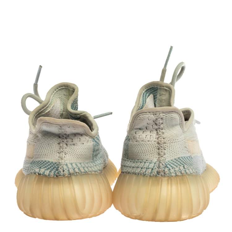 Pre Owned Yeezy x Adidas Blue/White Cotton Knit Boost 350 V2 'Cloud White' Sneakers Size 38